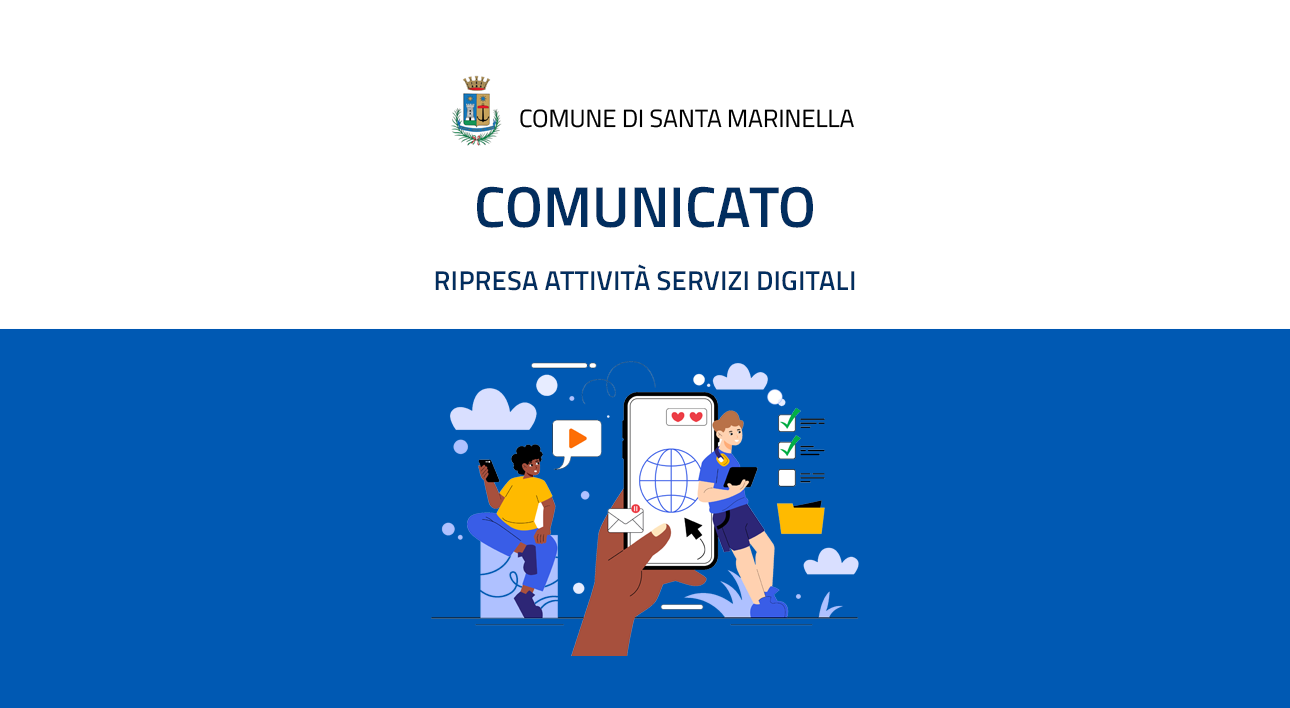 Comunicato ripresa attività servizi digitali
